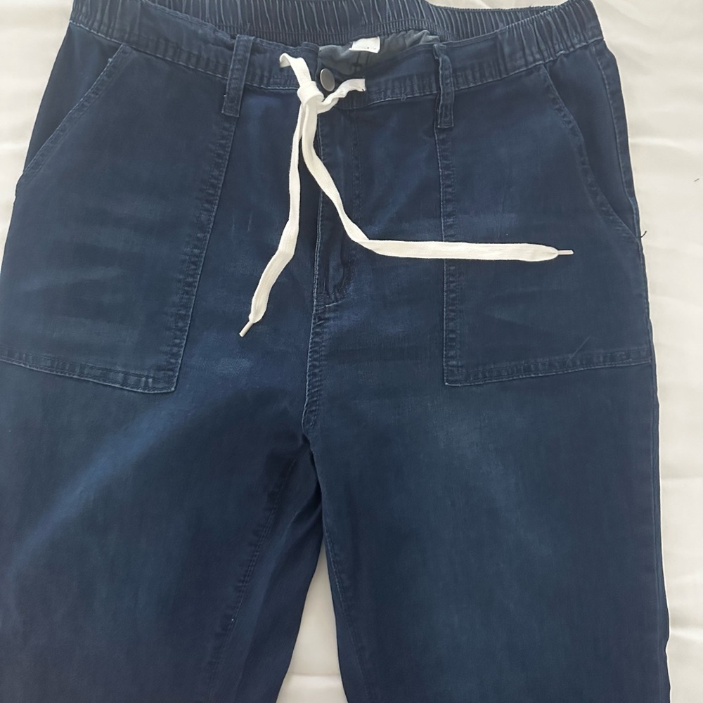 Judy Blue Navy Blue Drawstring Denim Pants